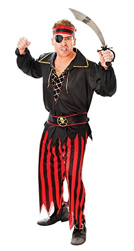 Mens Bristol Novelty AC026 Traje de Pirata Hombre, Rojo