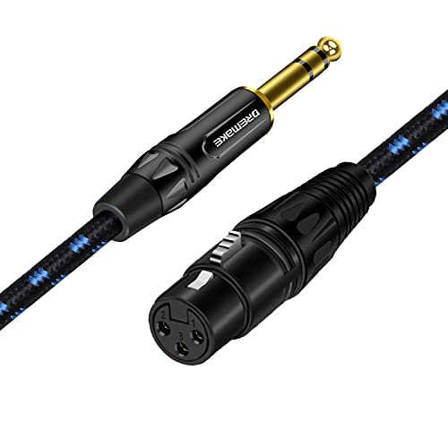 Dremake Trs 1/4 Inch To Xlr Cable, 10Ft Xlr 3-Pin Female To Quarter Inch Male Patch Balanced Cord, Xlr To Jack 6.35Mm Trs Signal Interconnect Cable For Power Amplifier, Speaker System, Audio Console #TOP1
