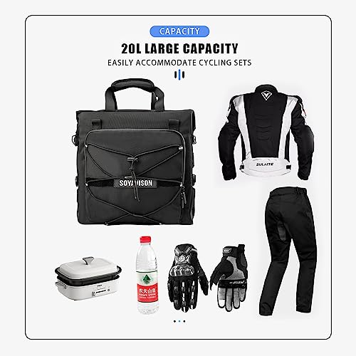 Alforja Universal para Motocicleta 20L Negra Bolsa Lateral con Cierre Rápido Resistente al Agua miniatura 4