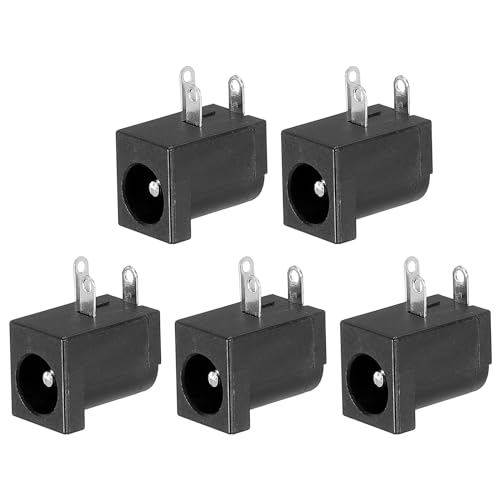 PATIKIL 5,5x2,1 mm DC Alimentation Connecteur, 5 Paquet 3 Broche PCB Montage Femelle Prise Jack