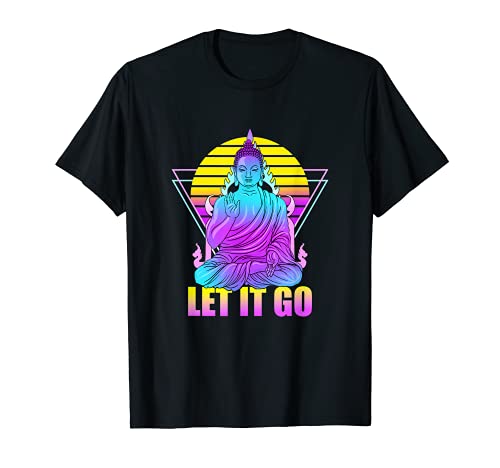 Déjalo ir Buda Zen Budismo Yoga Retro Vintage Vaporwave Camiseta