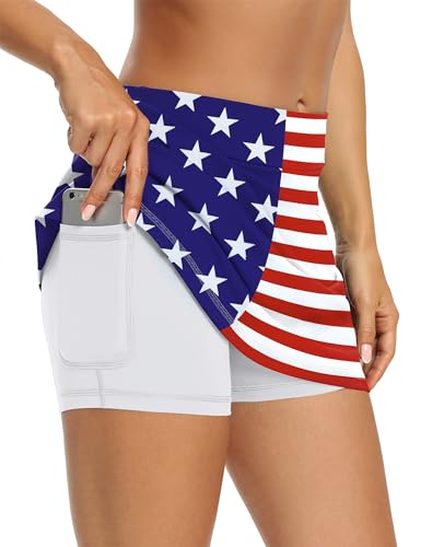Image of LouKeith Tennis Skirts for Women Golf Athletic Activewear Skorts Mini Summer Workout Running Shorts with Pockets