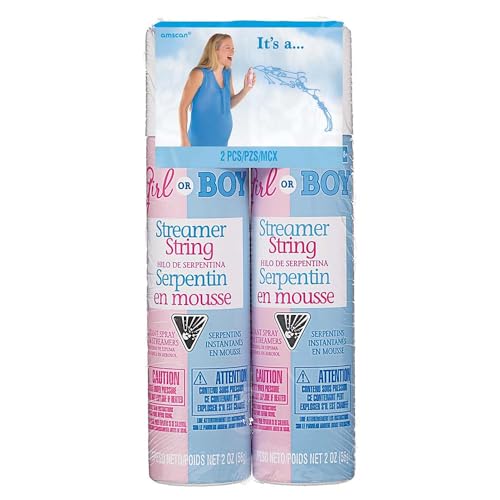 Exciting Boy Gender Reveal Streamer String - 2 oz. (Pack of 2) - Perfect for Gender Reveal Parties