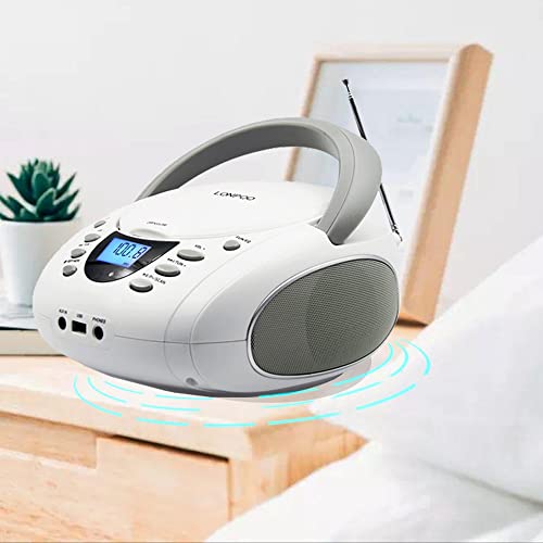 Lonpoo LP-D01 Cd Player Portable Boombox With Fm Radio/Usb/Bluetooth/Aux Input And Earphone Jack Output thumb #4
