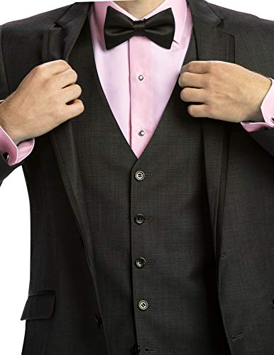 Luxe Microfiber Men’s Fitted Spread Collar Dress Shirt - Style Jesse Pink #TOP5