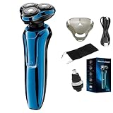 Mivrass Electric Shaver, IPX6 Waterproof Wet Dry Rechargeable Cordless Electric Razor for Men Portable Shaving Razor (Blue)