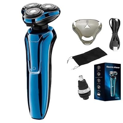 Mivrass Electric Shaver, IPX6 Waterproof Wet Dry Rechargeable Cordless Electric Razor for Men Portable Shaving Razor (Blue)