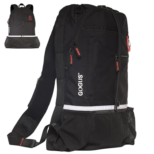 GOGUS Hybrid Gym Backpack for Men & Women with Drawstring Closure - 18L Sports Backpack with Dual Water Bottle Pockets, Mesh Compartment for Gym, Travel - Water Resistant & Reflective Trim Workout Bag