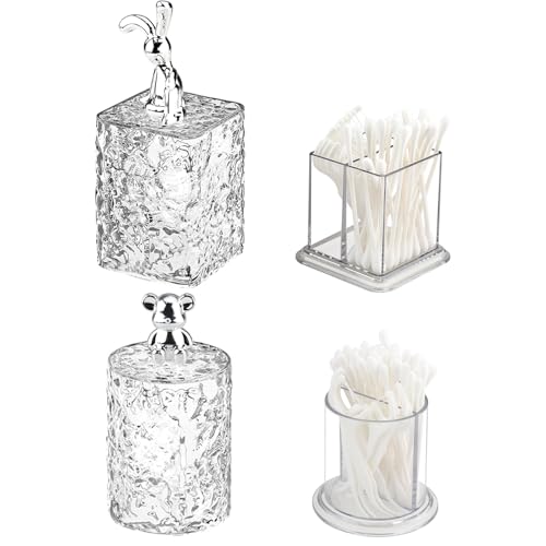 Zosenyer Dispensadores de Discos Desmaquillantes, 2 Piezas Acrílico Caja de Almacenamiento de Hisopos de Algodón, Organizador de Baño, para Cosméticos Bolas de Algodón y Hisopos Zosenyer Dispensadores de Discos Desmaquillantes, 2 Piezas Acrílico Caja de Almacenamiento de Hisopos de Algodón, Organizador de Baño, para Cosméticos Bolas de Algodón y Hisopos