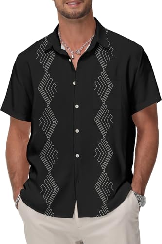 KYKU Hawaiian Shirt for Men: Beach Summer Mens Button Down Short Sleeve Shirt Tropical Vacation Casual Clothes