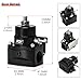 PQY Fuel Pressure Regulator AN8 Feed & AN6 Return Line + 0-160PSI Gauge Set Dark Black