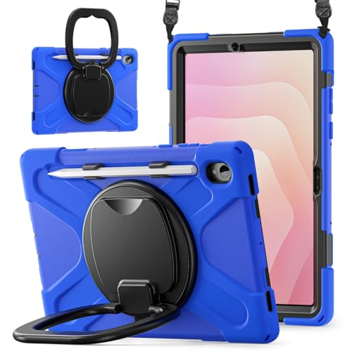 Housse Samsung Galaxy Tab S11 antichoc robuste et poignee bleue