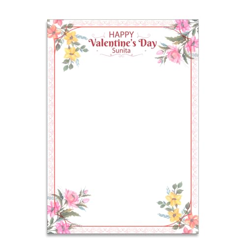StarLaser Customized Name Happy Valentine Day Note Paper | Write ...