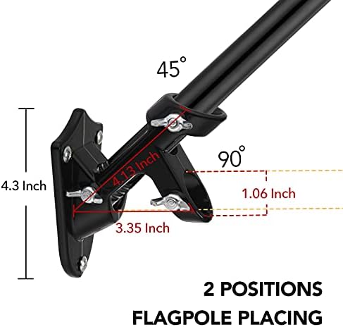 Yeesun Flag Pole,6FT Canada Flagpole with Mounting Bracket for 3’ x 5’ Canada Flag for House Porch & Outdoor Use,360° Tangle Resistant Technology and Wall Mount Flag Pole Kit (Without Flag,Black) — view 4
