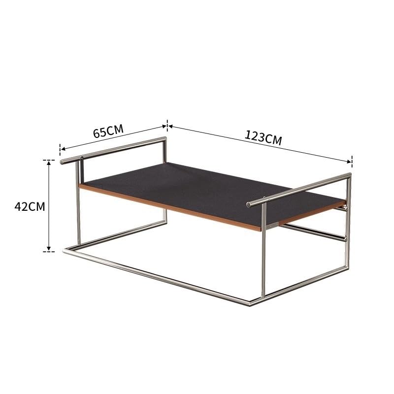 eexbz Sofa Coffee Table Nordic Style Retro Stainless Steel Sofa Side Table Multifunctional Low Table Desk Sofas for Living Room(B)