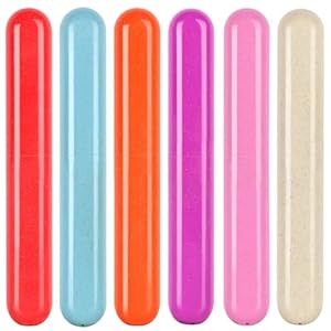 Eaezerav 6 Pack Toothbrush Travel Case, Travel Toothbrush Holder, Sanitary Toothbrush Storage, Eco-friendly Toothbrush Protector Covering for Traveling, Business, Camping, Home, School