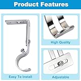 6 PCS Silver Curtain Pole Brackets with Screws – Heavy Duty Wooden & Double Curtain Rail Holders, Fits 25mm Poles – Wall Mounted Rod Brackets for Curtain Rails and Fittings - Image 3