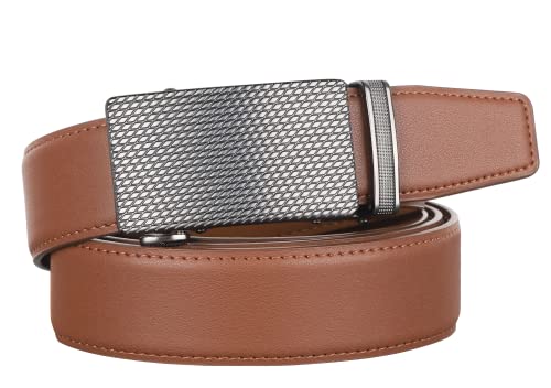 Image of Zitahli Belt Men,Leather Ratchet Belt for Men Dress Casual Every Day with Adjustable Buckle,Trim to Fit For Gift