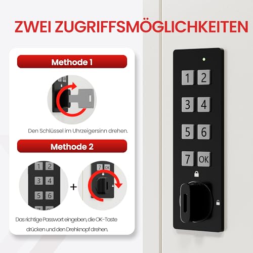 Grimtron 40 Keys Electronic Key Boxes Wall Mounted, Private/Public/Password Hiding Mode Key Lock Box with Code for Key Safe - Image 3