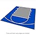 MODUTILE Outdoor Basketball Half Court Kit 20ft x 24ft -Lines and Edges Included-Made in The USA (Blue/Gray)