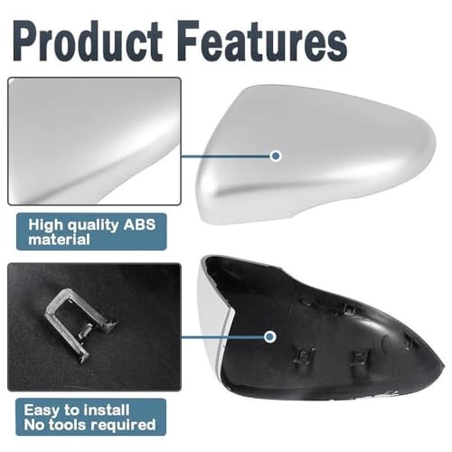 Boîtier rétroviseur pour Golf 6 gauche argenté pour réparer la coque rayée - 4