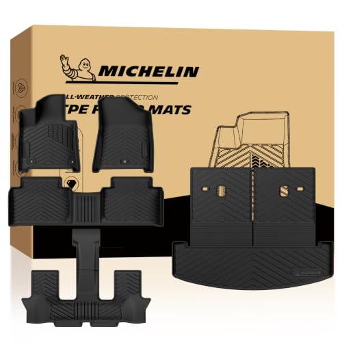 Image of Michelin Vehicle Mats for 2024-2026 Hyundai Santa Fe Gas 6&7 Seats | Not Fit Hybrid, All-Weather Floor Liner & Trunk Mat, Custom Fit, Durable TPE, Non-Slip