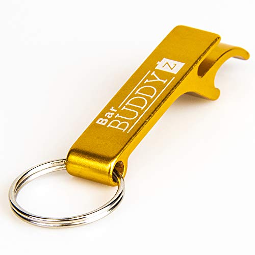 Keychain Bottle Opener - Bartender Bottle Opener - Best Aluminum Bottle/Can Opener - Compact, Versatile & Durable - Vibrant Colors - Premium Keyring Bottle Opener - Ergonomic Design Gold #TOP1