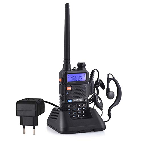 Walkie Talkie 50 Km eSynic UV-5R Walkie Talkie 128 Canales VOX Banda Dual con Pantalla LED de Memoria con Explosión Parpadeo de Alarma para...