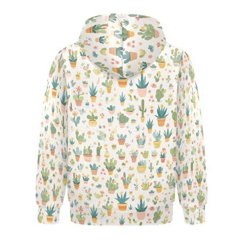 KLL Colored Succulents and Cactus Floral Unisex Girls Boys Sweatshirt Fashion Hoodies Kangaroo Pocket2