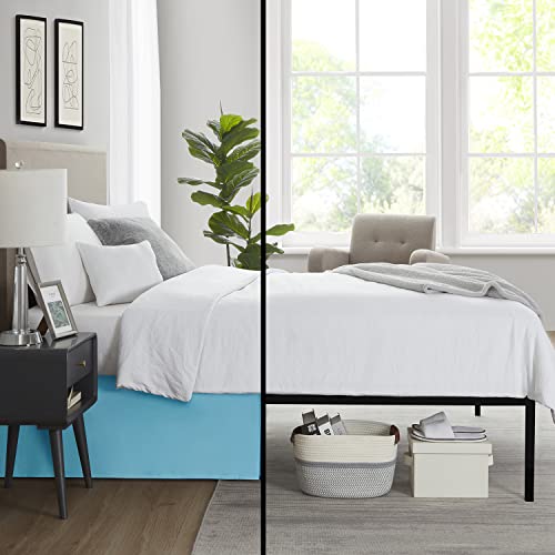 Image of Nestl Beach Blue Bed Skirt King Size - King Bed Skirt 14 Inch Drop - Brushed Microfiber Bed Skirts - Hotel Quality Pleated Bed Skirt - Shrinkage & Fade Resistant