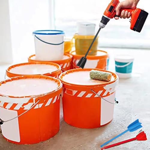 Miniatura 5 de 6pcs Paleta Mezcladora Resina Mezclador De Resina Epoxi Mezcladores De Pintura Reutilizable Para Taladro De 1 4 Para Mezclar Esmalte Cerámico Negro Rojo Azul