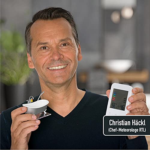 Foto von Fackelmann digitales Thermometer mit präzisem Feuchtigkeitsmessgerät & programmierbarer Schimmelwarnfunktion Tecno, inklusive Trendanzeige