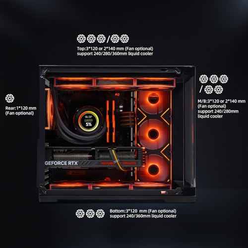 Image of SAMA 2851A ATX Mid Tower Gaming PC Case, 4 ARGB PWM Fans, USB-C Black