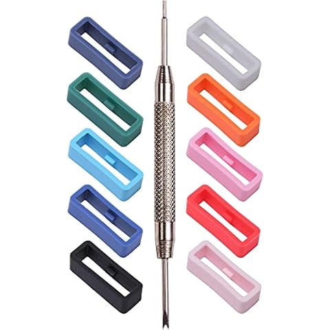 XBHSW 10pcs Silicone rubber Watch Strap Keeper Holder Loop Fastener Rings Replacement Security Retainer Hoop Loop ring With tools 20mm Color Cover