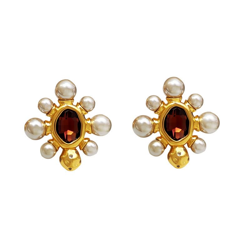 Boucles d'oreilles en perles de style vintage français aux finitions soignées