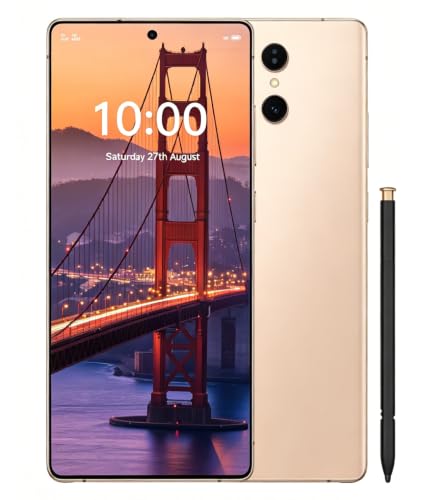 Echoamo C24 Ultra Cell Phone 8GB+256GB Android 14 Phones Unlocked 6.8 FHD Screen 5G Smartphone with 6800 mAh Battery 48MP Camera Octa-Core CPU/GPS/Face Lock/Dual SIM 5G Phone (Gold)