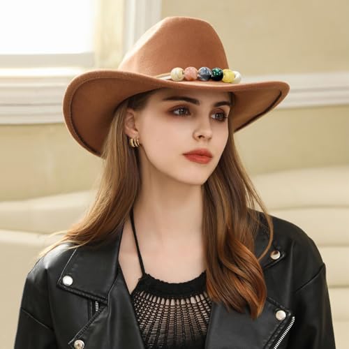 Image of Cowboy Hat Bands for Men Women, Leather Hatbands Belt for Cowboy /Western /Fedora /Cowgirl Hats