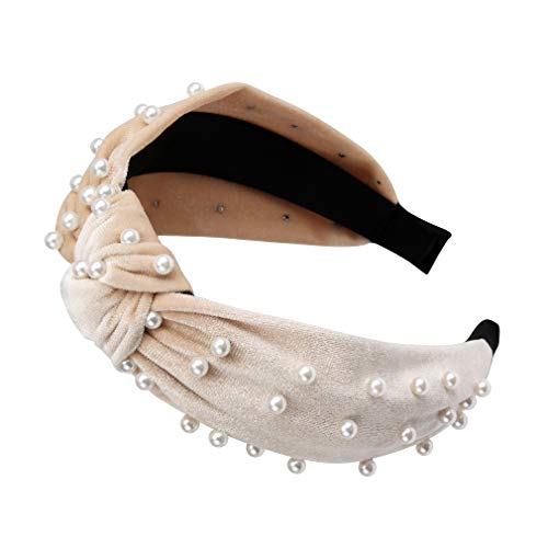 Pearl Headbands for Women, Turban Headbands for Women, Knotted Headbands for Women, Wide headbands Hair Hoop Headwear Hair Accessories Styling Hairbands for Women with Pearls