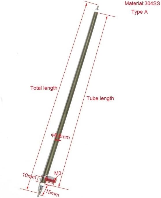 2pcs/lot 110V/220V 300W Straight Electric Oven Heating Element Tube,Compatible For SNDHEATER, 6.6mm * 345/350/355/360/370mm With Round Metal Sheet(110V 1pcs,300W 360mm 330mmL)