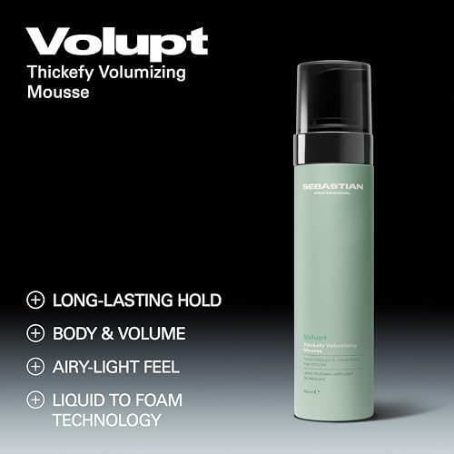 Image of Sebastian Professional Volupt Thickefy Volumizing Mousse | Flexible Hold Styling | Thickens & Conditions Fine Hair | 6.4 fl oz | Packaging May Vary