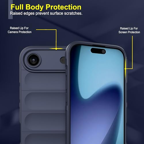 Image of amazon basics Back Case Cover for iPhone 17 Air | Compatible for iPhone 17 Air Back Cover | Liquid Silicon Magic Case with Camera Protection | Sapphire