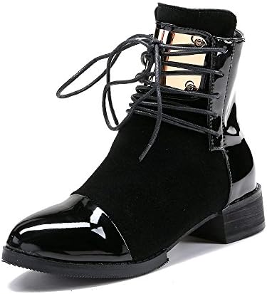 Women Leather Genuine Boots Ankle Boots Sheet Metal Short Boots Flat Bottom Black Wine Red