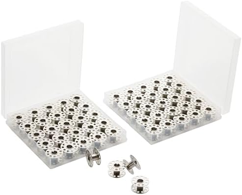 56 PCS Bobbins Metal Sewing Machine Bobbins with 2 Storage Cases - Universal Steel Thread Bobbins for Most Home Use Sewing Machine (28pcs/Box)