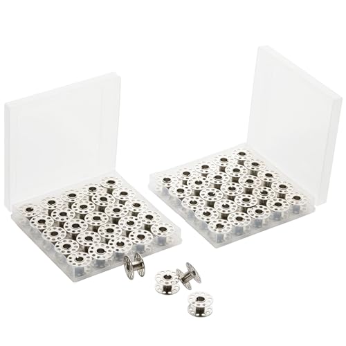 56 PCS Bobbins Metal Sewing Machine Bobbins with 2 Storage