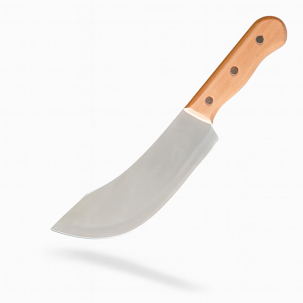 Machado German High Carbon Stainless Steel Conical Edged Cleaver, Peeling, Paring, Boning Knives, Suitable for Cutting Vegetables, Fish, etc for Kitchen, Hotel, Restaurants - 12 in