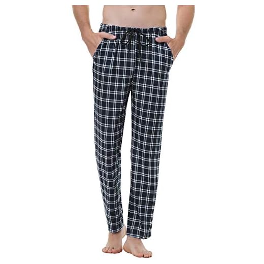 Aiboria herr pyjamasbyxor långa bomull fritidsbyxor sovbyxor långa pläd vardagskläder nattkläder byxor, svart, M