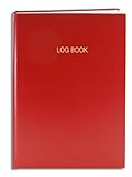 BookFactory Red 3 Column Log Book/Multipurpose Red Log Book - 120 Pages - 5'' x 7'' Red Cover Section Sewn Hardbound (Made in USA)