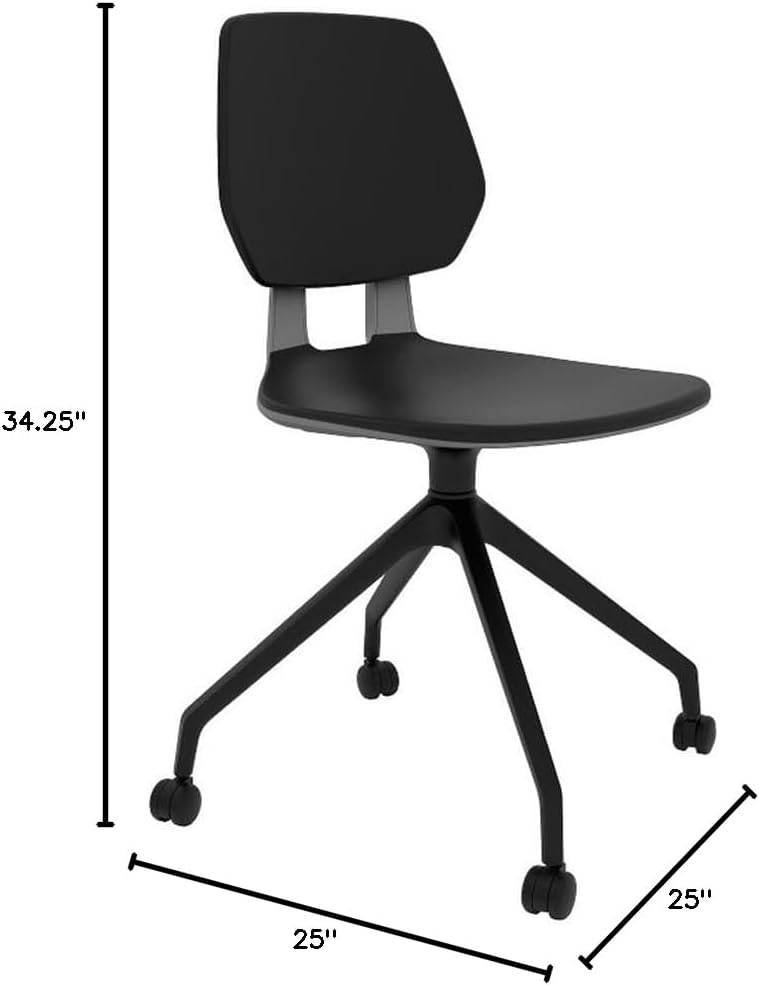 Safco Commute Modern Adjustable Rolling Office Chair Contemporary Seating Black