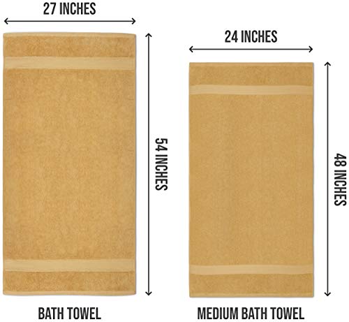 Utopia Towels 6 Pack Medium Bath Towel Set, 100% Ring Spun Cotton (24 X 48 Inches) Medium Lightweight And Highly Absorbent Quick Drying Towels, Premium Towels For Hotel, Spa And Bathroom (Beige) #TOP6