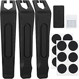 Hotop Bicycle Tire Repair Kit, 3 Pieces Heavy Duty Bike Tire Levers with 12 Inner Tube Patches
